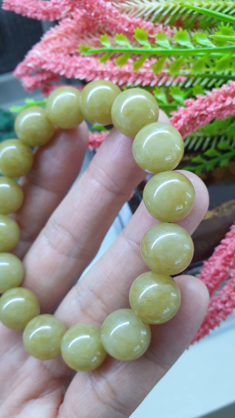 Honey Jade Bracelet 17cm Type A Myanmar Jadeite Natural Yellow Brown Tone