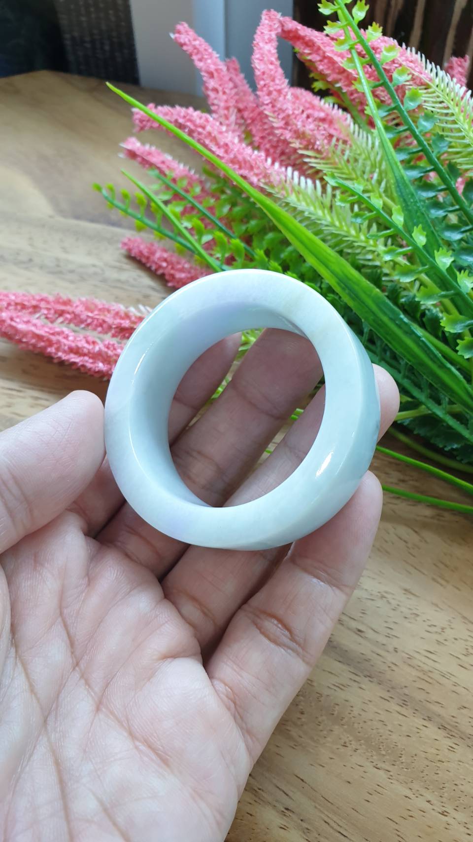 Kiddie Size Lavender Jade Bangle S42 Type A Natural Myanmar Jadeite