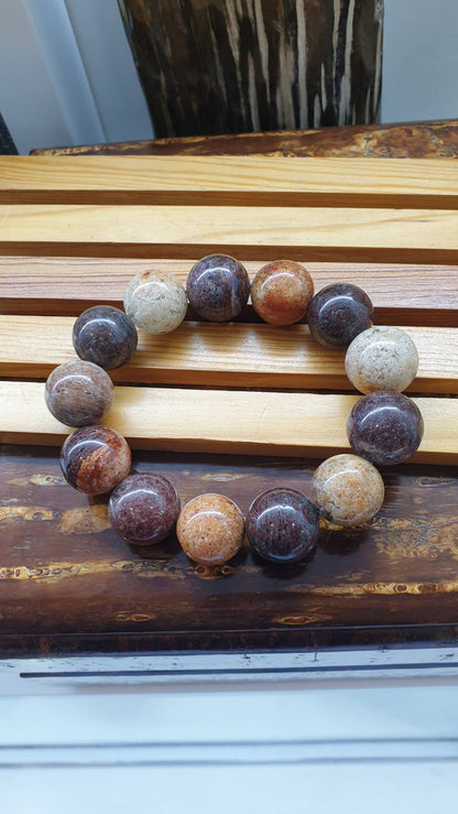 Garden Quartz Dream Bracelet 18 cm - Natural Semiprecious Stone 17.5 mm Beads