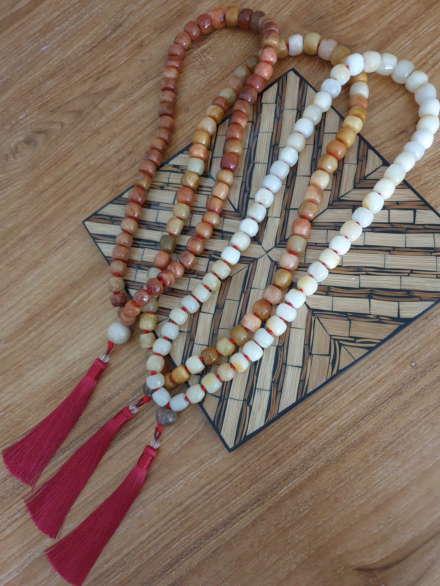 Japa Mala Necklace | 54 Beads Version - Vintage | Handcrafted Meditation Beads