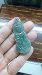 Jade Guan Yin Pendant Type A Natural Jadeite Fei Cui Sterling Silver S925
