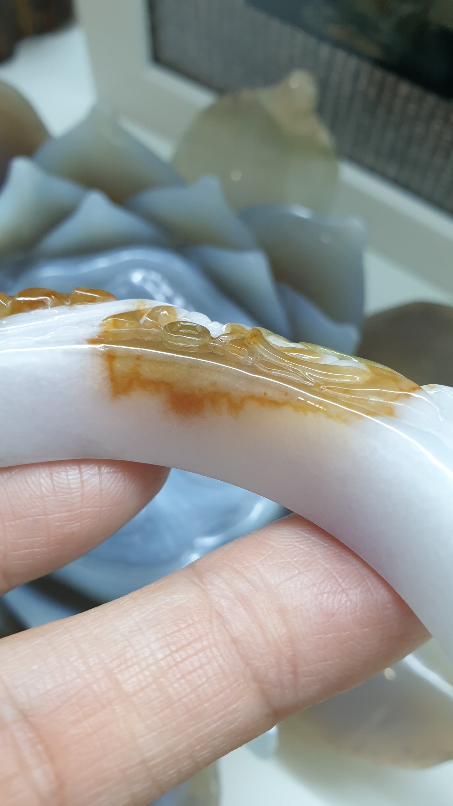 Hok Lok Siew Jade Phoenix Bangle S62 Type A Natural Jadeite