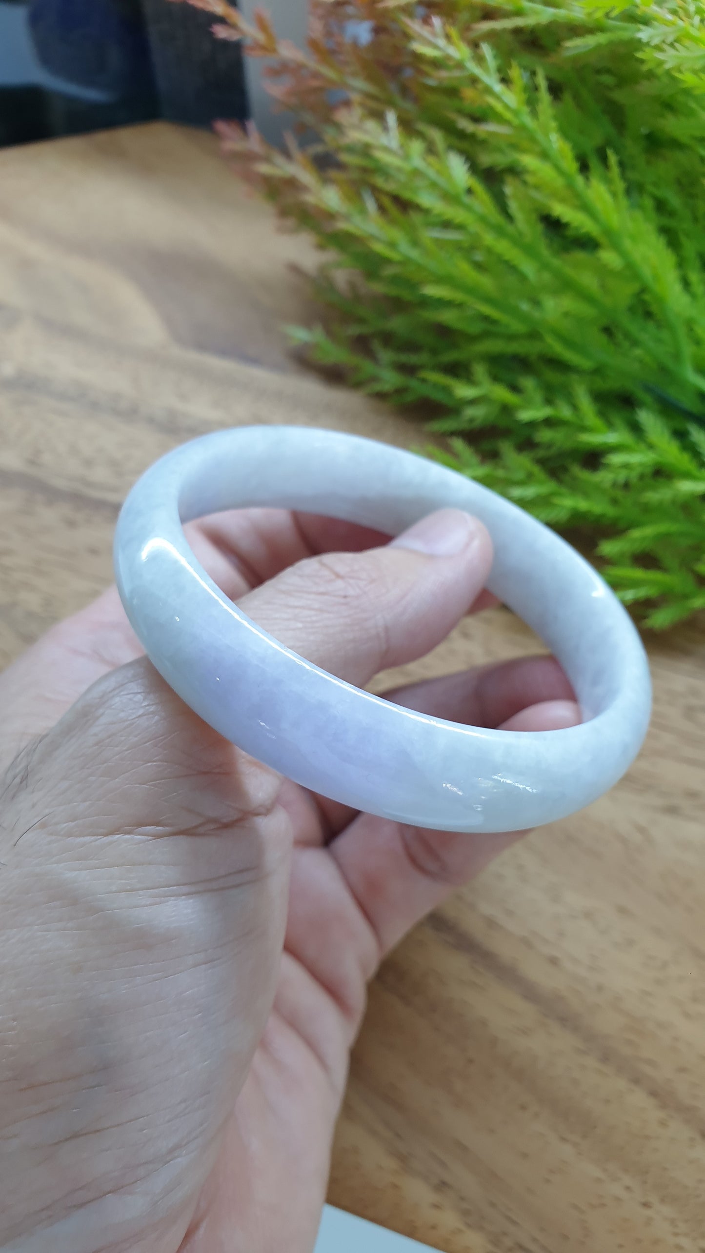 Lavender Jade Bangle S58.8 Fei Cui Myanmar Natural Jadeite Type A