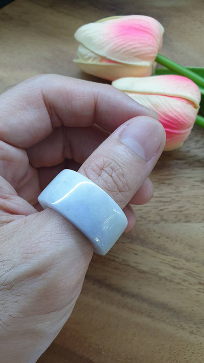 Lavender Jade Archers Ring 11US  Fei Cui Type A Natural Myanmar Jadeite