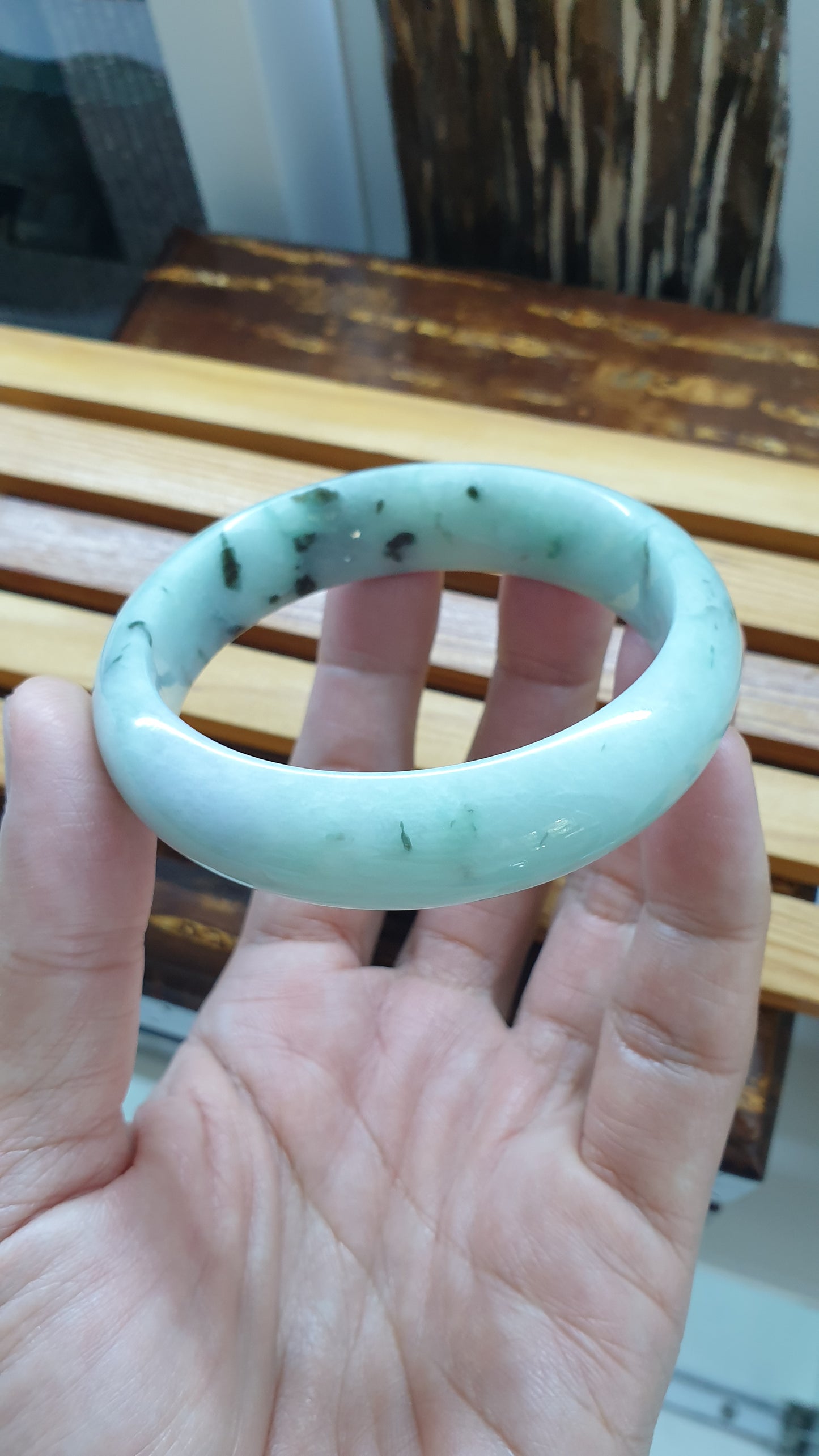 Green Lavender Jade Bangles S59 Fei Cui Type A Jadeite