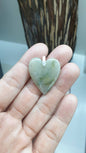 Gray Jade Heart Pendant | Fei Cui - Type A Jadeite | Sterling Silver Bail