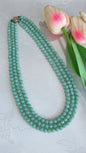 Multi-strand Jade Necklace 16-20inch Pastel Green Type A Myanmar Jadeite