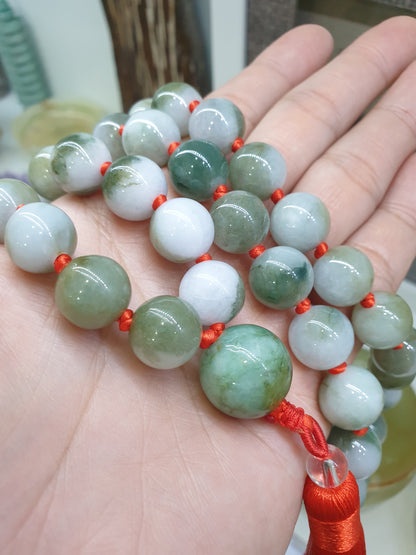 Jade Japa Mala | Two-toned Jadeite Beads - Type A | Handcrafted Meditation Beads