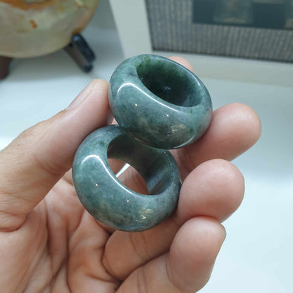 Gray Jade Domed Ring (12.25 US) | Type A Natural Jadeite