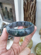 Smoky Gray Jade Type Bangle S55 Type A Myanmar Natural Jadeite Everyday Bracelet