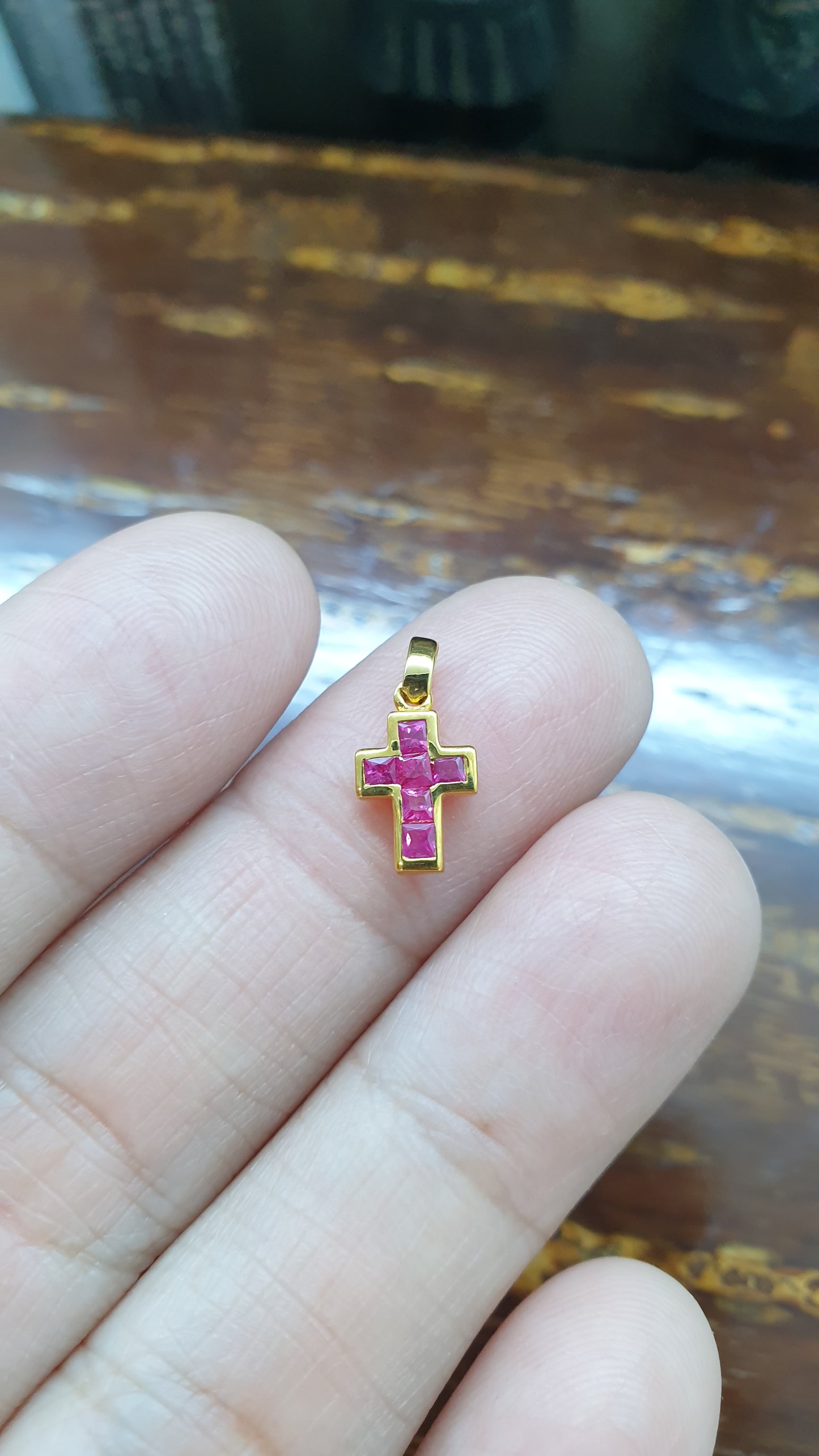 Gemstone Cross Pendant (Selection) | Solid 9K Gold Setting | Perfect Gift for Her 🎁