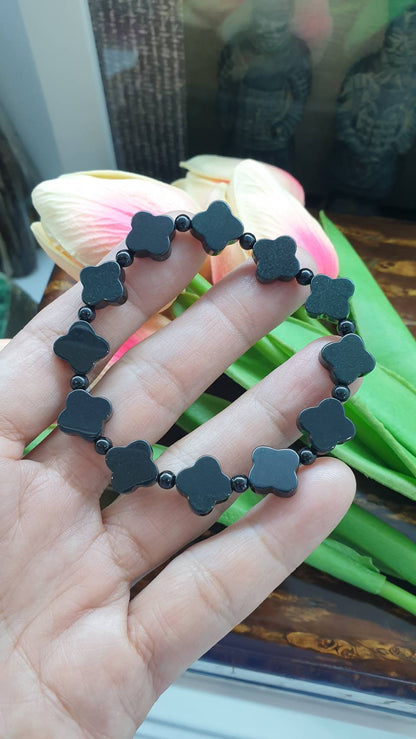 Black Jade Good Luck Bracelet (16.5 cm) | Type A - Natural Jade Beads