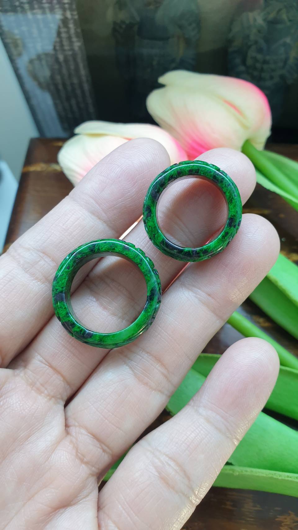 Mawsitsit Ru Yi Rings, Selections (5.75 & 8.5 US) | Type A - Natural Mawsitsit Stone | His or Hers Jewelry