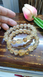 Citrine Wealth Bracelets with Pixiu Charms 17 cm, Natural Gemstone Beads