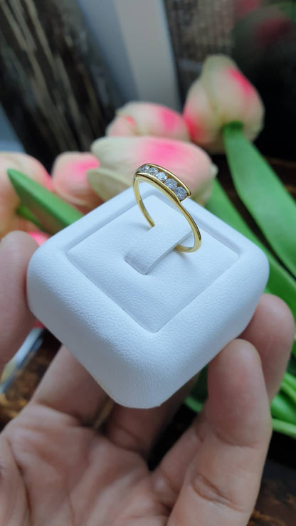 5-Stone Diamond Ring (7 US) | Solid 18K Gold | Giftable🎁 Lady's Ring