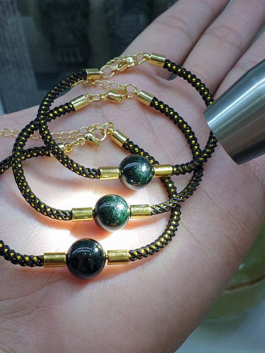 Black Jade Extension Bracelet | Original Type A Jade Bead Charm | His or Hers Wrist Accessory