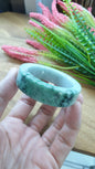 Kiddie Size Jade Bangle S42 S43 Type A Myanmar Jadeite Natural Smoky Green