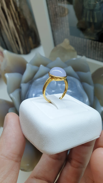 Ethereal Lavender Jade Ring (S 5.75 US) | Solid 18K Gold | Type A Natural Jadeite