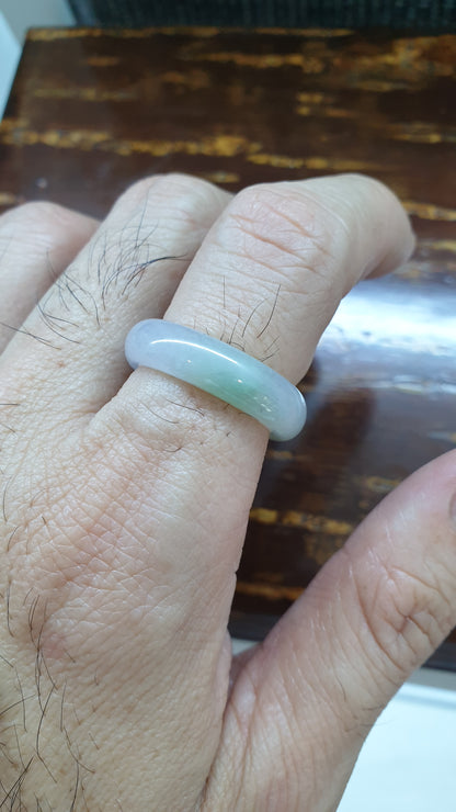 Silky Lavender Jade Ring Fei Cui Type A Natural Jadeite Size 9.5 US