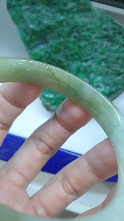 Hok Lok Siew Natural Jade Bangle S58.5 Fei Cui Type A Myanmar Jadeite