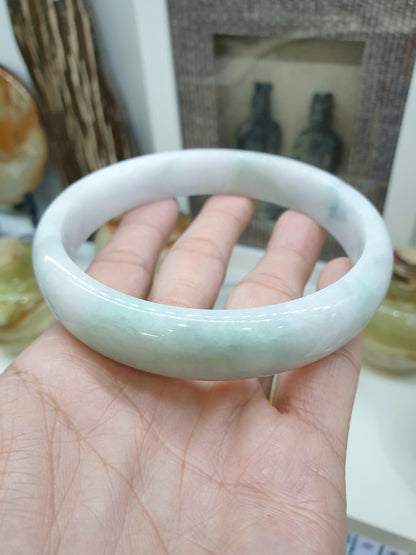 Plus Size White Jade Bangle (Size 78 - 79) (Selection) | Type A Jadeite Vintage Bracelet