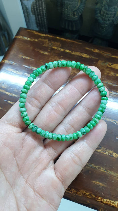 Jade Abacus Beads Wealth Bracelets (17 cm) | Vintage Luckycharm Wristcandy | Fei Cui - Type A Natural Jadeite