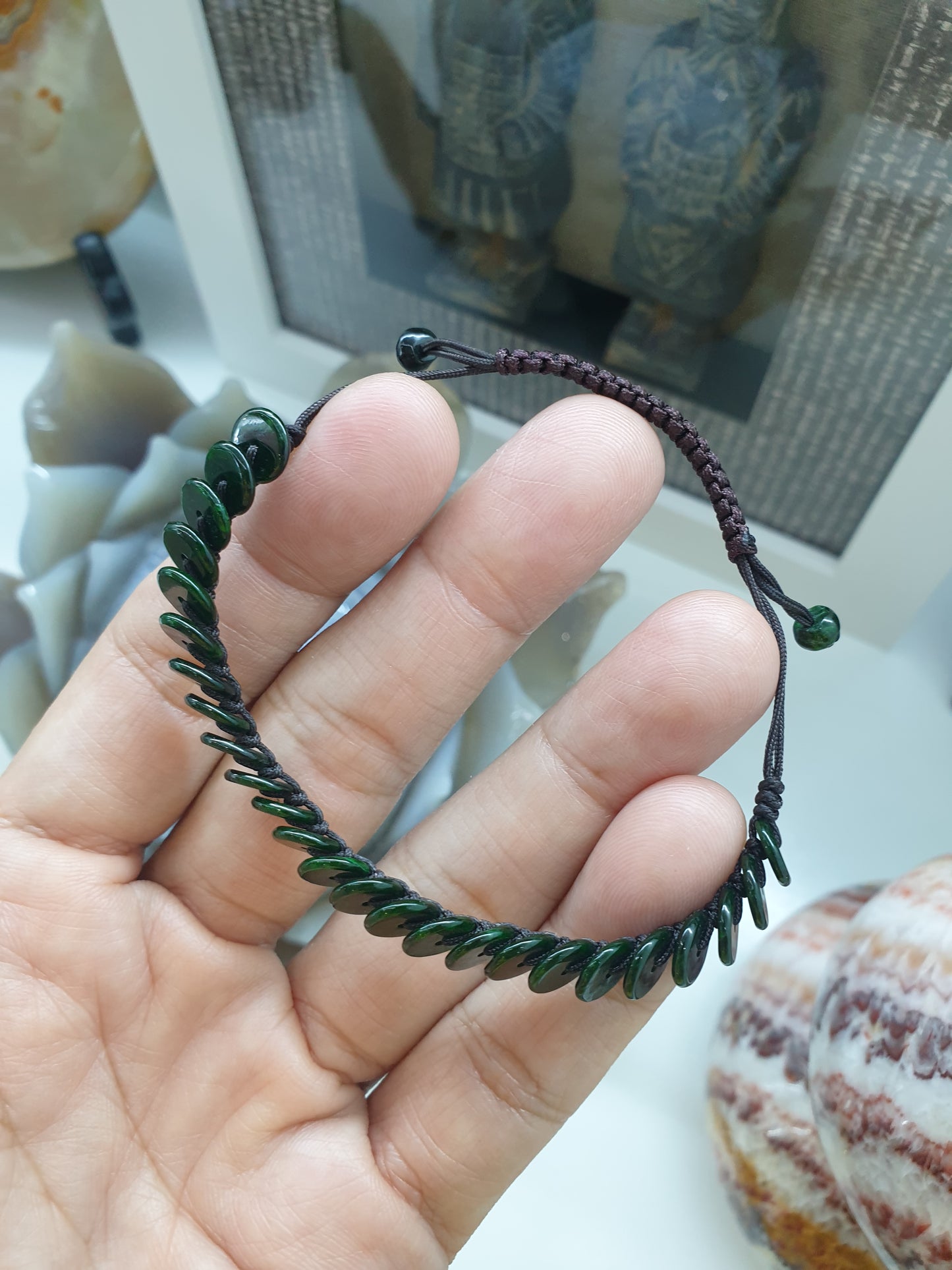 Jade Ping An Kou Beads Woven Bracelet (Adjustable) | Fei Cui - Type A Jadeite | His or Hers Fortune Wrist Candy