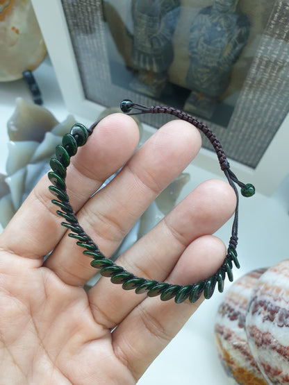 Jade Ping An Kou Beads Woven Bracelet (Adjustable) | Fei Cui - Type A Jadeite | His or Hers Fortune Wrist Candy