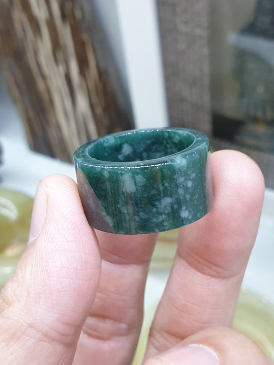 Gent's Style - Blue Jade Ring (12 US) | Type A Natural Jadeite