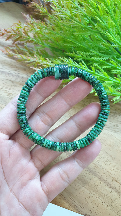 Green Jade Ru Yi Wishing Bracelet 17cm Myanmar Fei Cui Natural Jadeite Type A