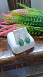 Apple Green Jade Sterling Silver Hook Earrings Type A Natural Myanmar Jadeite