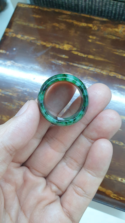 Gents Style - Domed Jade Ring (Size 13 US) | Fei Cui Type A Natural Jadeite | Rare - Collector's Piece