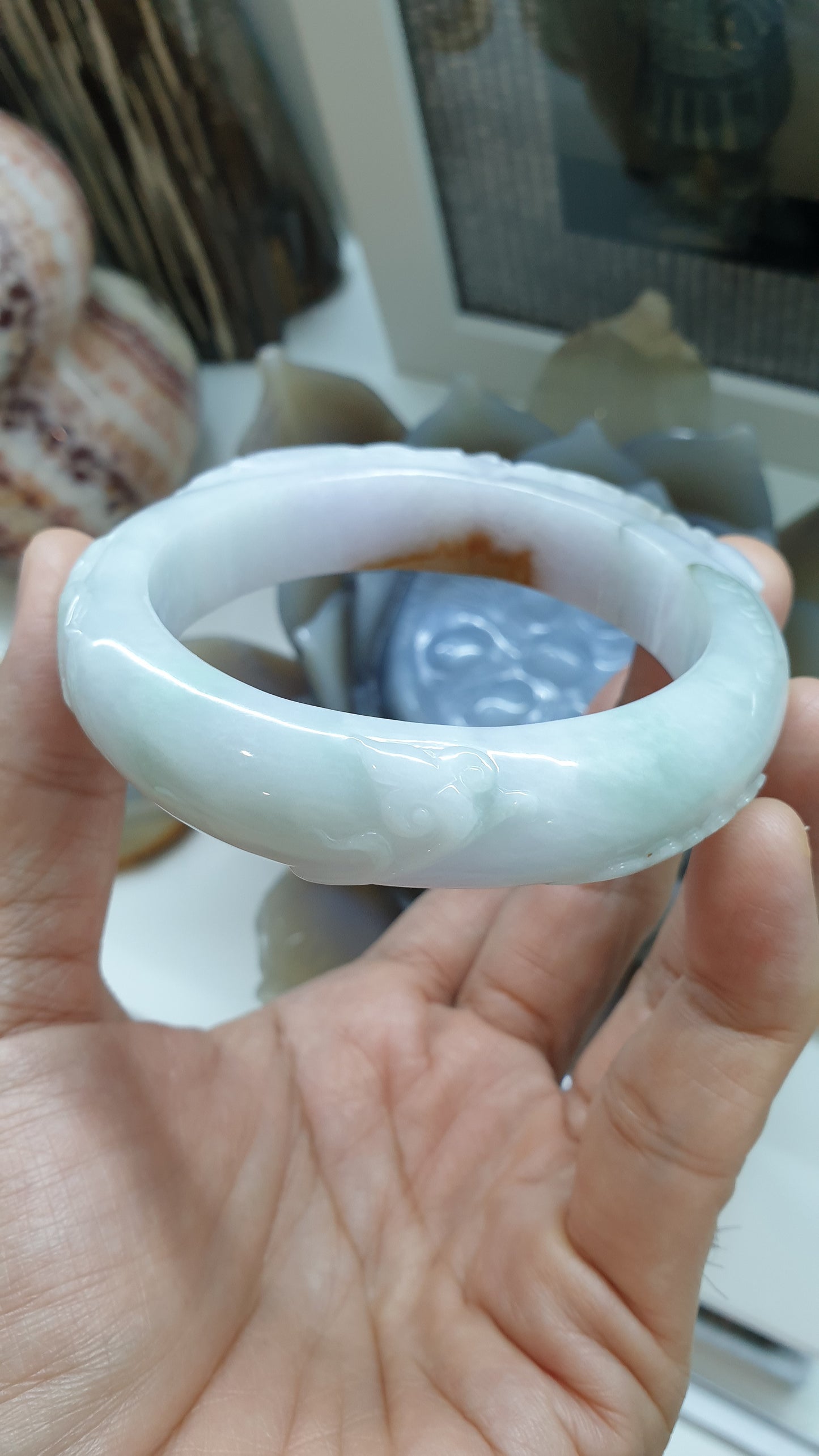 Hok Lok Siew Jade Phoenix Bangle S62 Type A Natural Jadeite