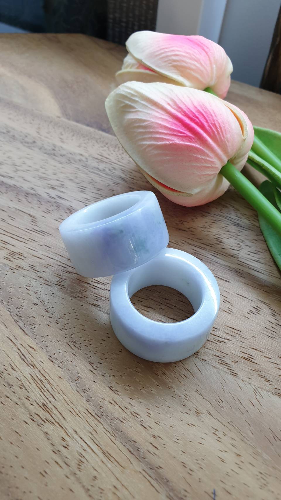 Lavender Jade Archers Ring 11US  Fei Cui Type A Natural Myanmar Jadeite