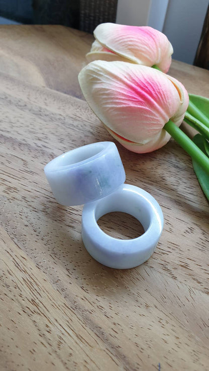 Lavender Jade Archers Ring 11US  Fei Cui Type A Natural Myanmar Jadeite