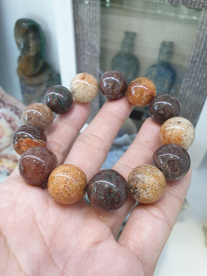 Garden Quartz Dream Bracelet 18 cm - Natural Semiprecious Stone 17.5 mm Beads