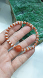 Jade Ru Yi Wish Bracelet 17cm Type A Myanmar Jadeite Natural Two Toned Beads