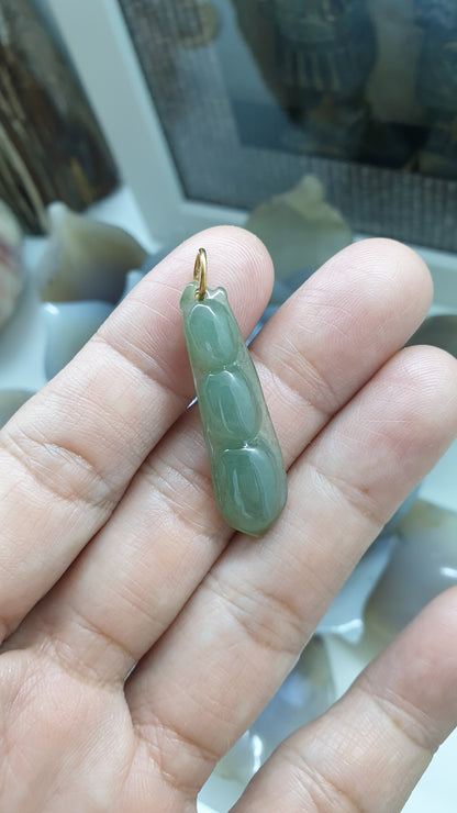 Jade Lucky Charm Pendants (Selection) | Solid Gold Loop Bails | Fei Cui Type A Jadeite