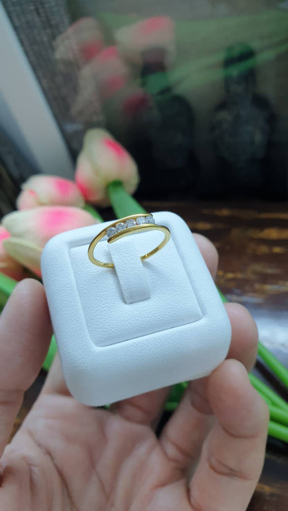 5-Stone Diamond Ring (7 US) | Solid 18K Gold | Giftable🎁 Lady's Ring