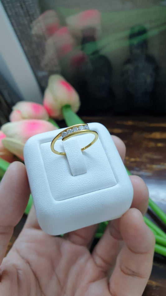 5-Stone Diamond Ring (7 US) | Solid 18K Gold | Giftable🎁 Lady's Ring