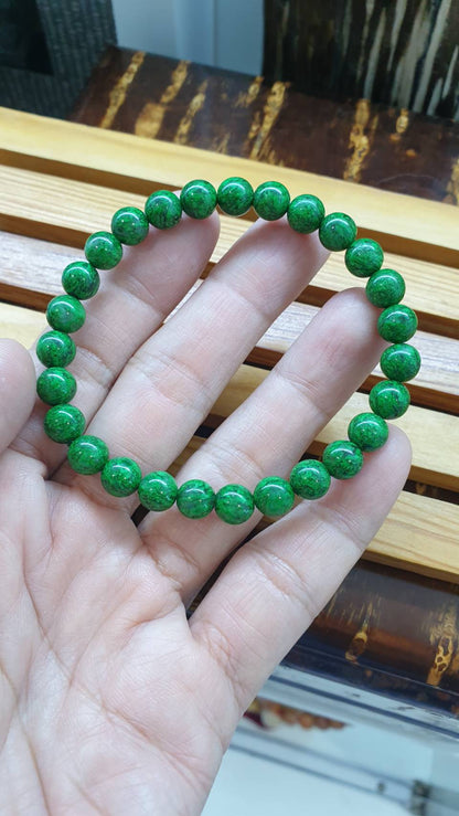 Rare Mawsitsit Jade Bracelet 18cm Type A Natural Stone Beads