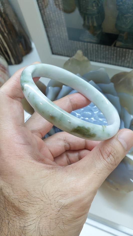 Hok Lok Siew Jade Bangle (S 72 - 73) | Authentic Type A Jadeite | Vintage Jade Bracelet