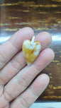 Honey Jade Heart Pendant Type A Natural Jadeite Sterling Silver S925