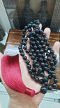108 Black Jade Beads Japa Mala - Handcrafted Meditation Beads | Type A Natural Jadeite