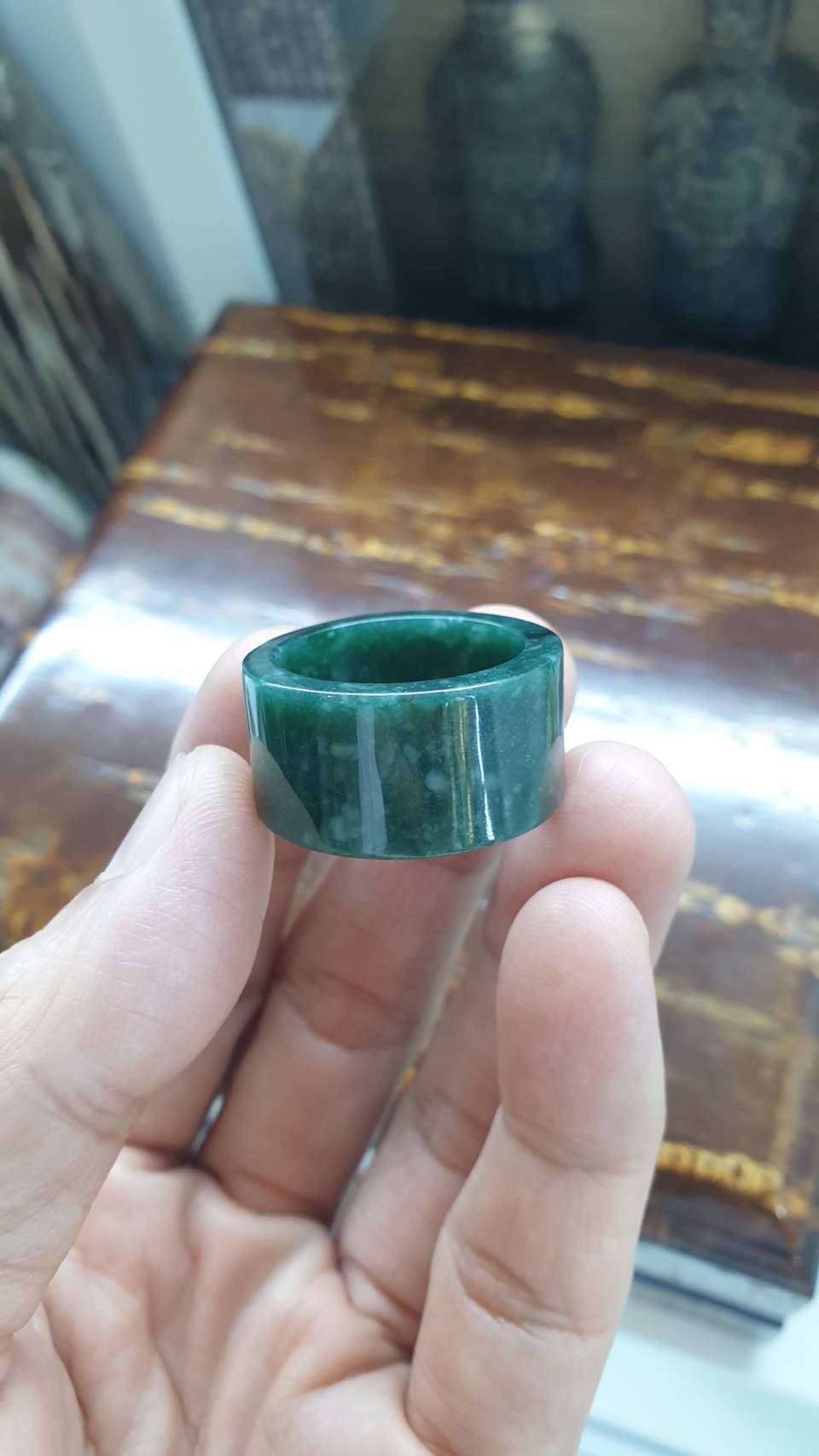 Gent's Style - Blue Jade Ring (12 US) | Type A Natural Jadeite