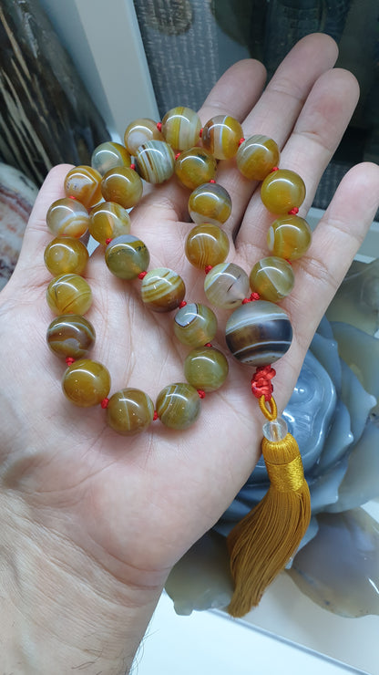 Tea Onyx Japa Mala | Natural Stones | Handcrafted Lucky  Charms Ideal for Gifting 🎁