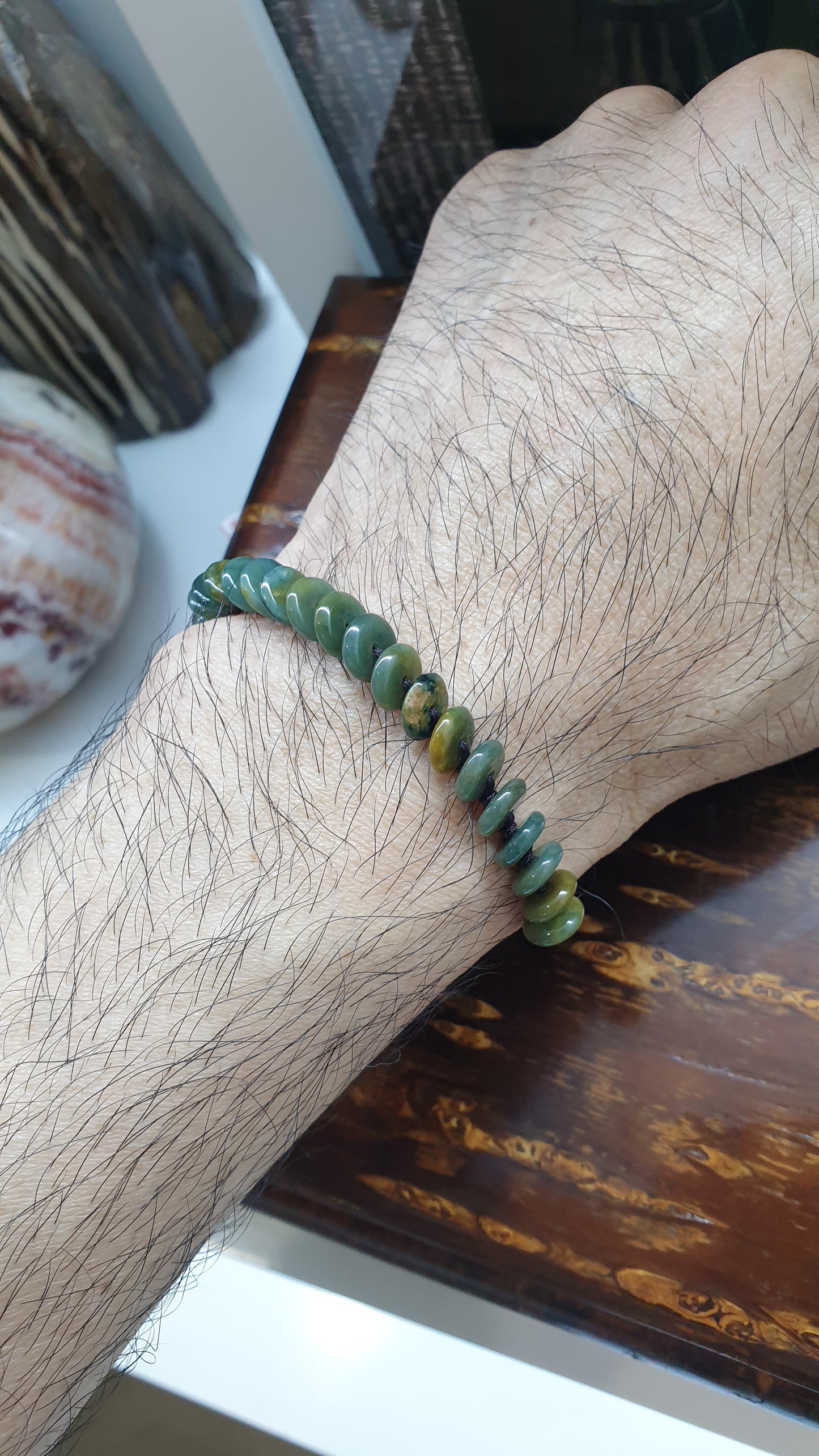 Jade Ping An Kou Beads Woven Bracelet (Adjustable) | Fei Cui - Type A Jadeite | His or Hers Fortune Jewelry