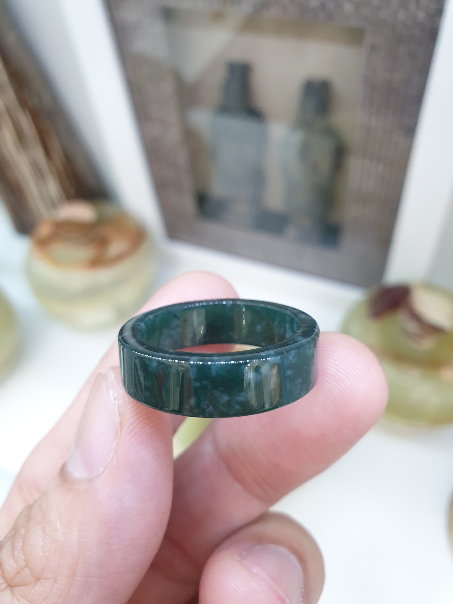 Blue Jade Ring (9.5 or 10.75 US) | Type A Natural Jadeite