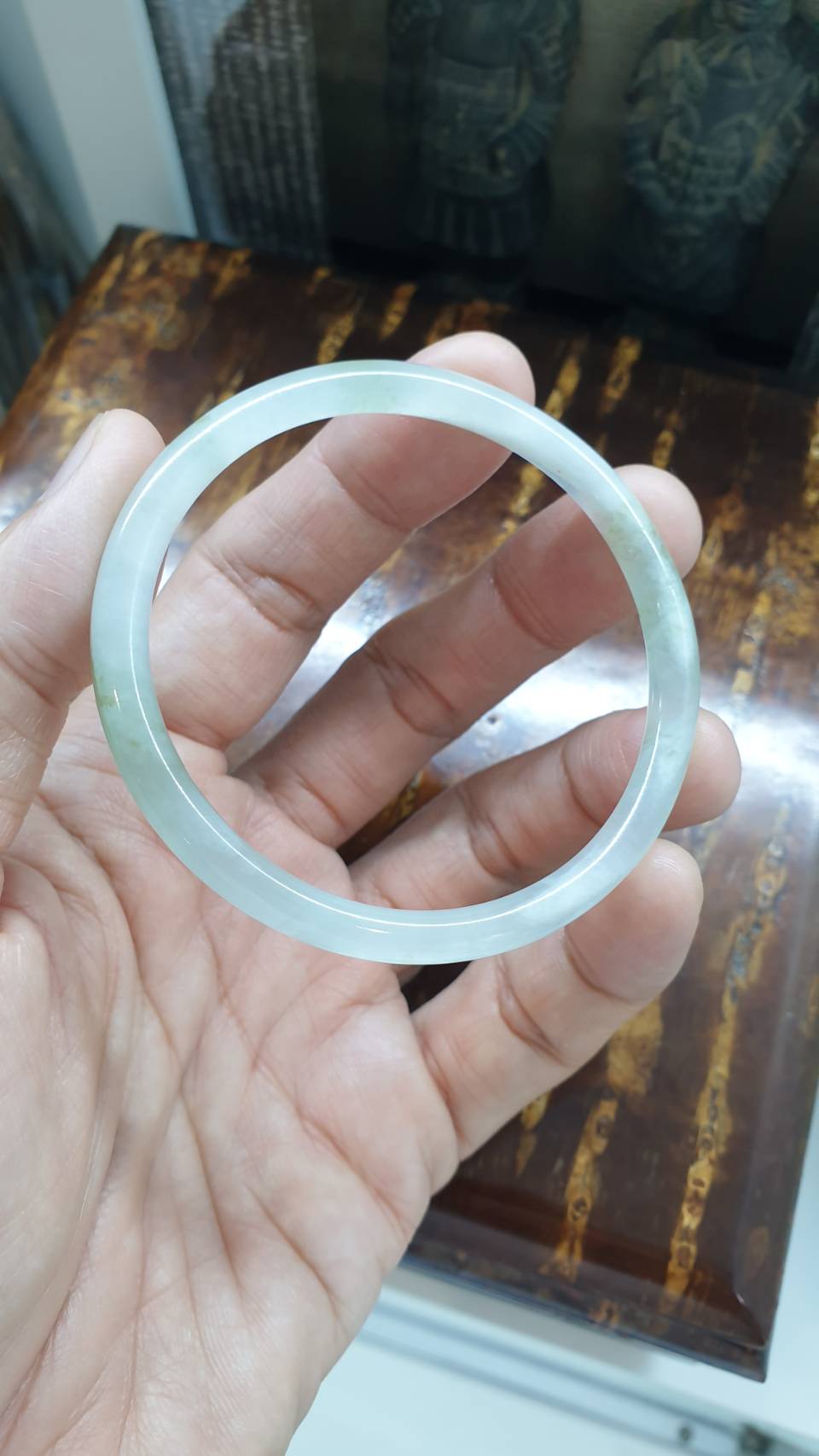 Icy Jade Cylindrical Bangle (Size 56 - 57) | Type A Natural Jadeite