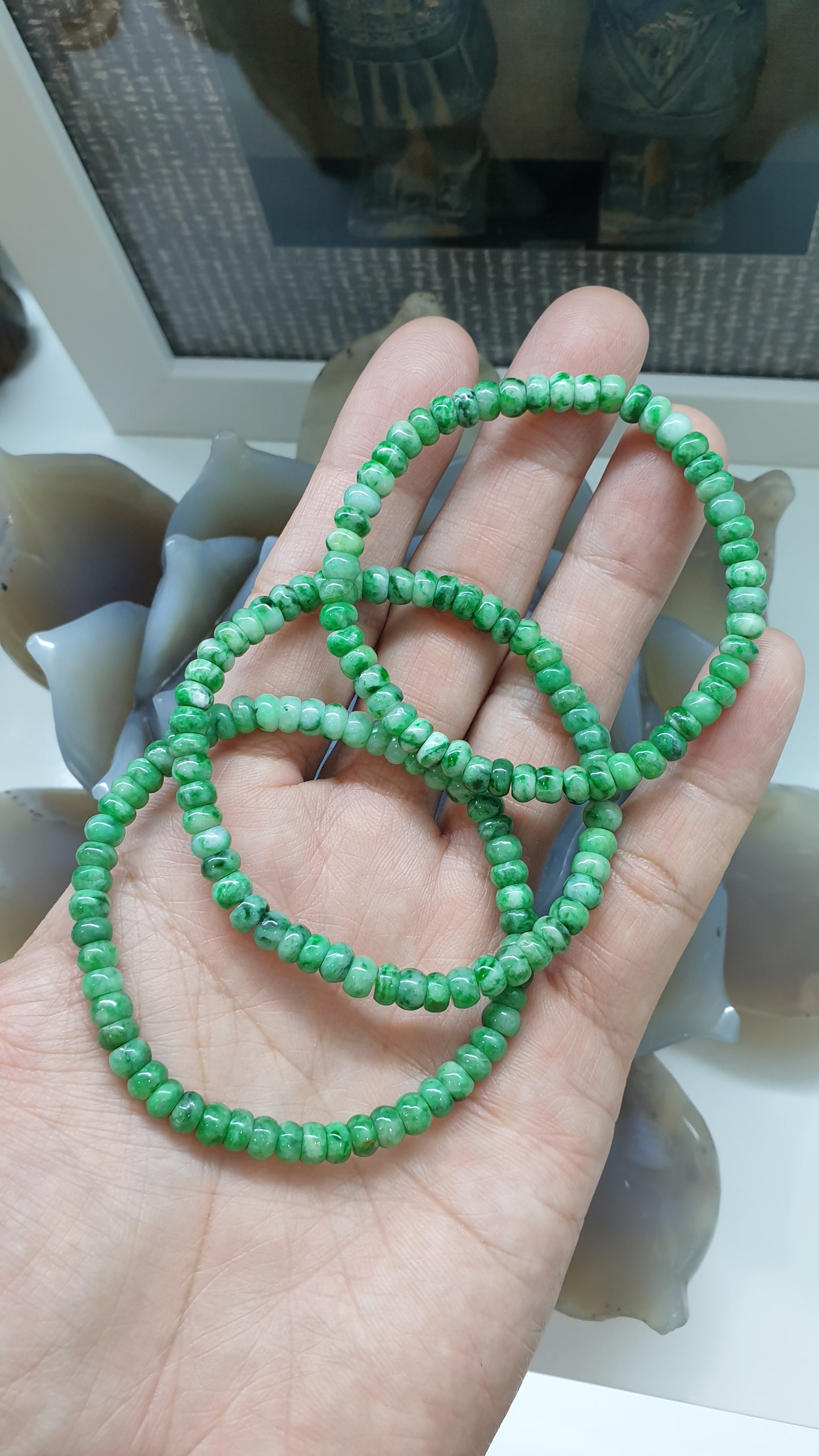 Abacus Beads Jade Bracelet | Type A Fei Cui Jadeite | His or Hers Wealth Magnet Bracelet